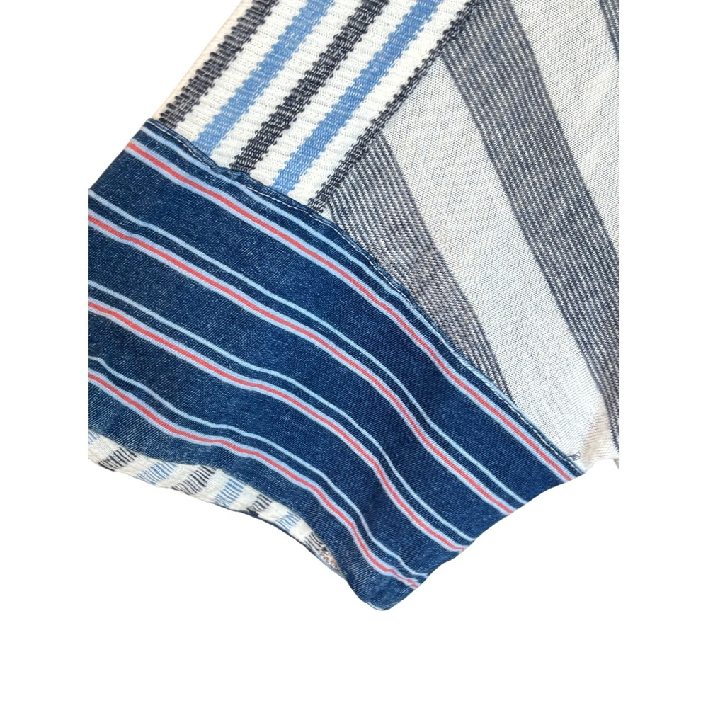 We The Free Patchwork Stripe Top Large Oversized Dolman High-Low Breezy Artsy - Picture 5 of 10